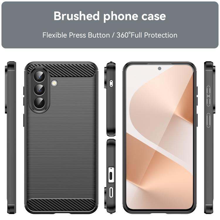 For Galaxy A57 5G WANLONFENG Brushed Texture Shockproof TPU Phone Case with Screen Film