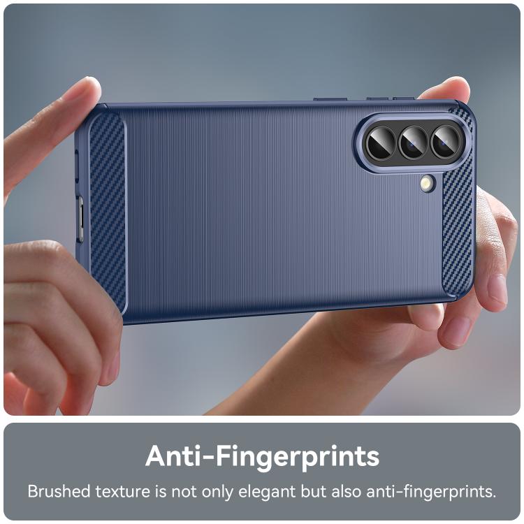 For Galaxy A57 5G WANLONFENG Brushed Texture Shockproof TPU Phone Case with Screen Film