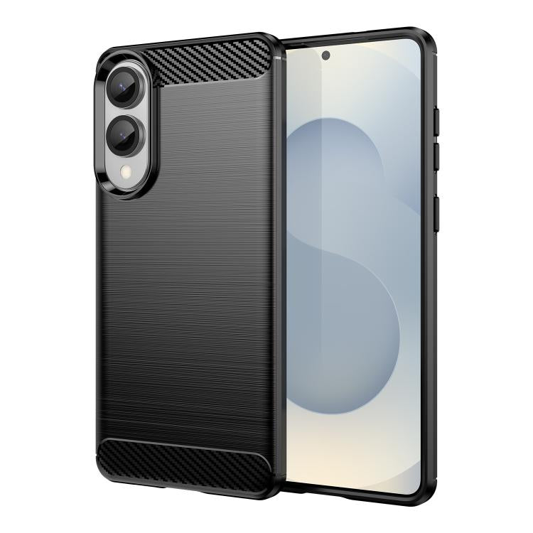 For Galaxy S25 Edge 5G WANLONFENG Brushed Texture Shockproof TPU Phone Case with Screen Film