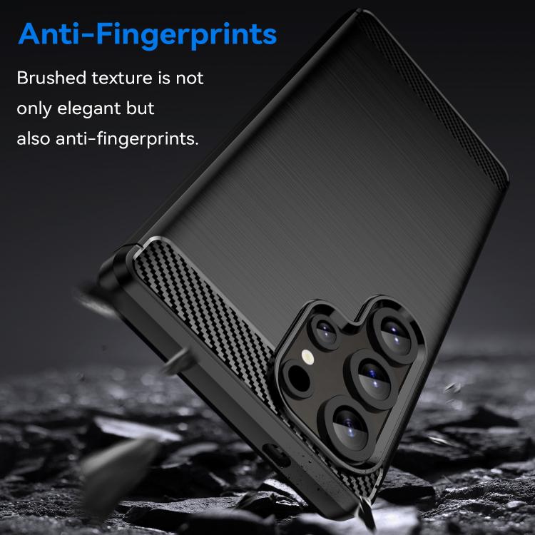 For Galaxy S24 Ultra 5G WANLONFENG Brushed Texture Shockproof TPU Phone Case with Screen Film