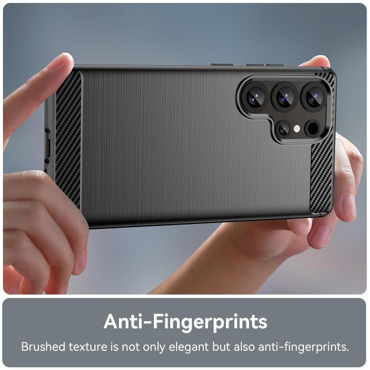 For Galaxy S24 Ultra 5G WANLONFENG Brushed Texture Shockproof TPU Phone Case with Screen Film
