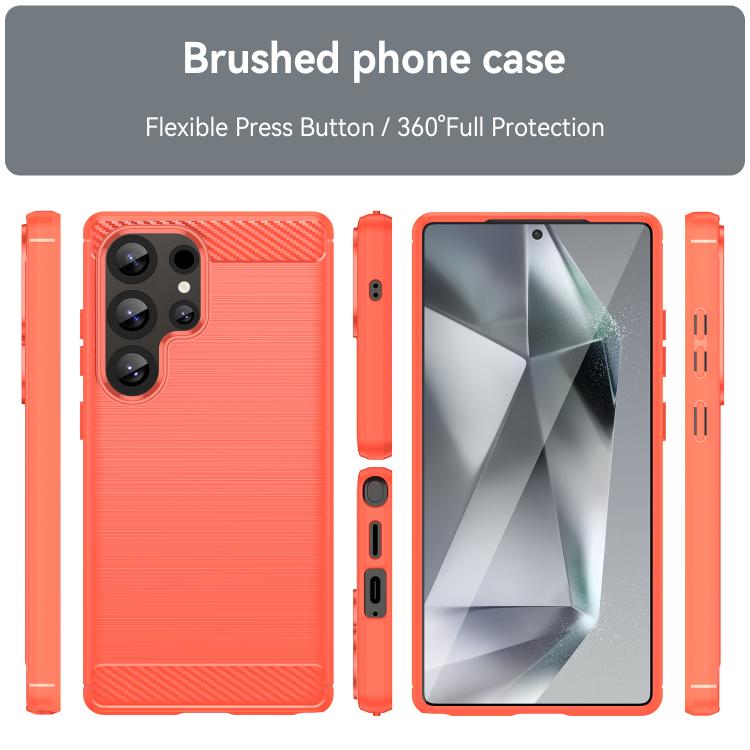 For Galaxy S24 Ultra 5G WANLONFENG Brushed Texture Shockproof TPU Phone Case with Screen Film