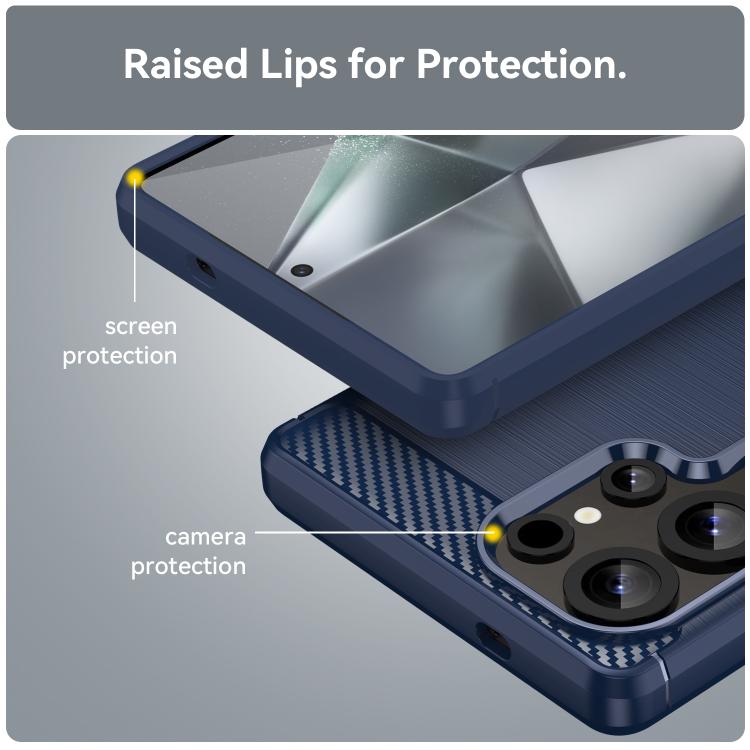 For Galaxy S24 Ultra 5G WANLONFENG Brushed Texture Shockproof TPU Phone Case with Screen Film