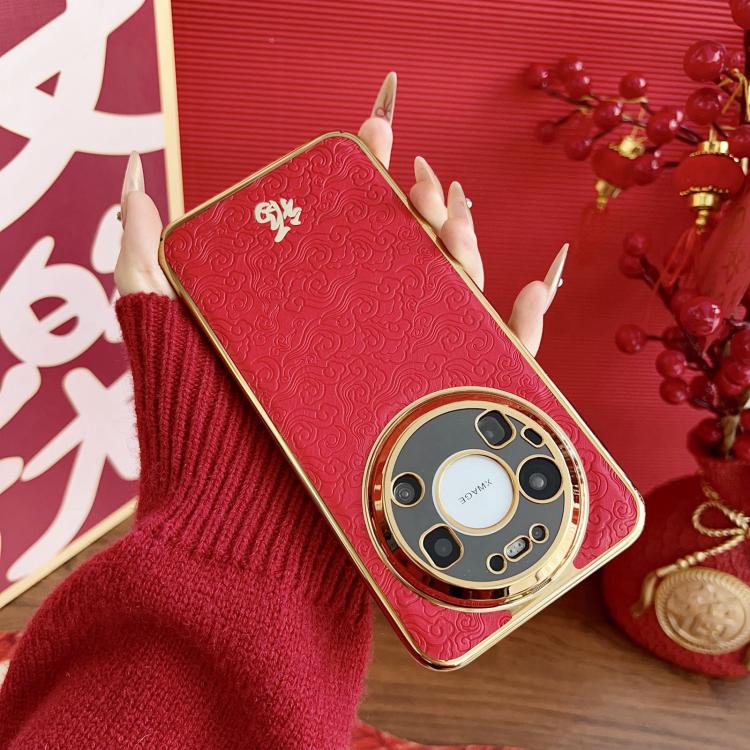 For Honor 90 Chinese Ancient Style Fu Electroplated Phone Case with Lens Film