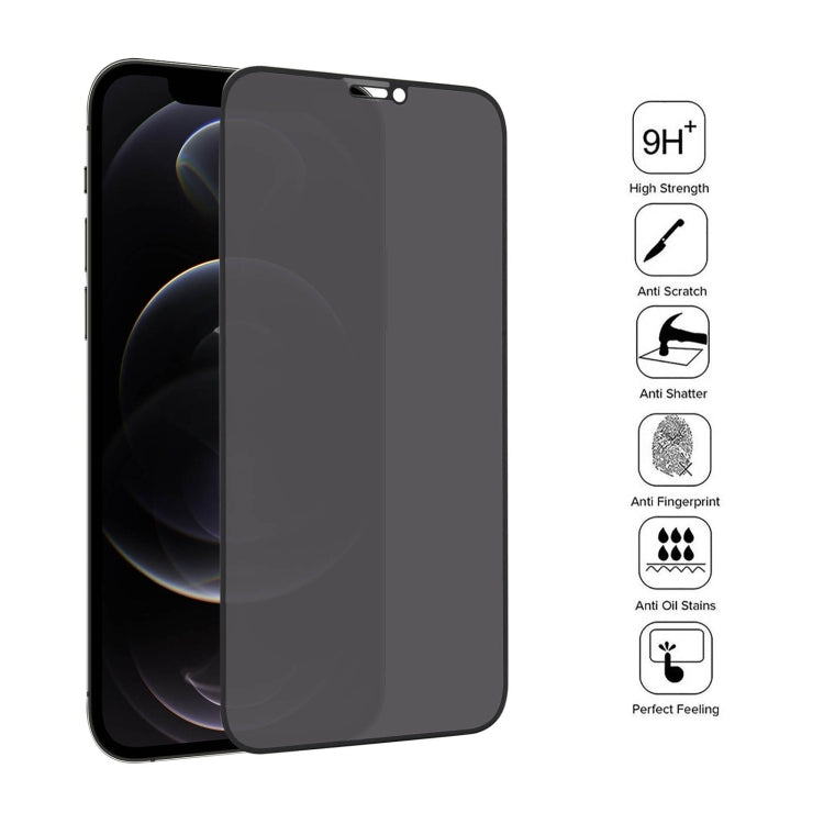 For iPhone 12 / 12 Pro 25pcs Anti-peeping Plasma Oil Coated High Aluminum Wear-resistant Tempered Glass Film