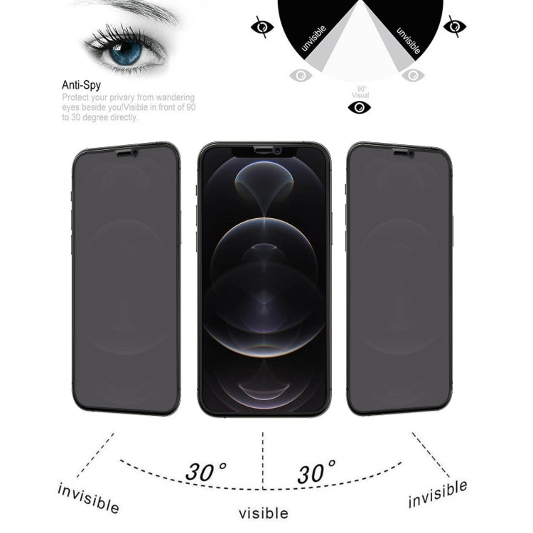 For iPhone 12 / 12 Pro 25pcs Anti-peeping Plasma Oil Coated High Aluminum Wear-resistant Tempered Glass Film