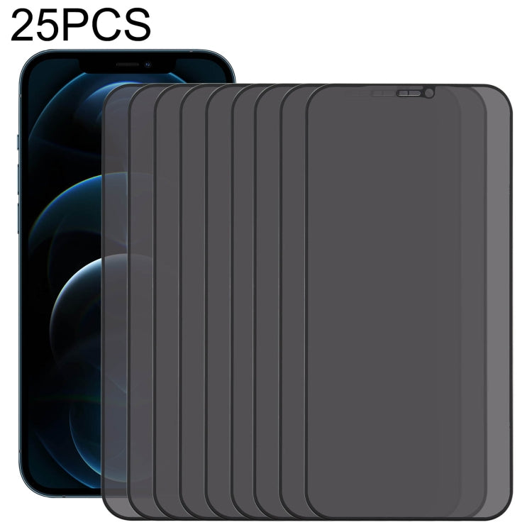 For iPhone 12 Pro Max 25pcs Anti-peeping Plasma Oil Coated High Aluminum Wear-resistant Tempered Glass Film