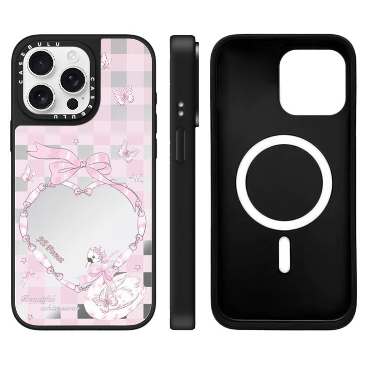 For iPhone 15 Pro Max Hi Forest Series Pattern Mirror Magnetic Phone Case