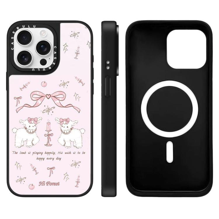 For iPhone 15 Pro Max Hi Forest Series Pattern Mirror Magnetic Phone Case