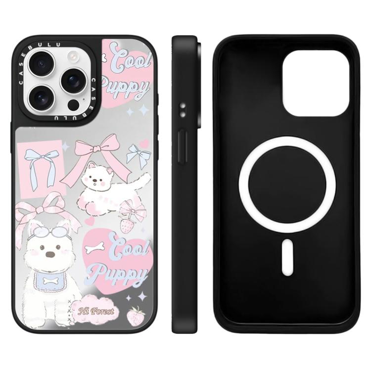 For iPhone 15 Pro Max Hi Forest Series Pattern Mirror Magnetic Phone Case
