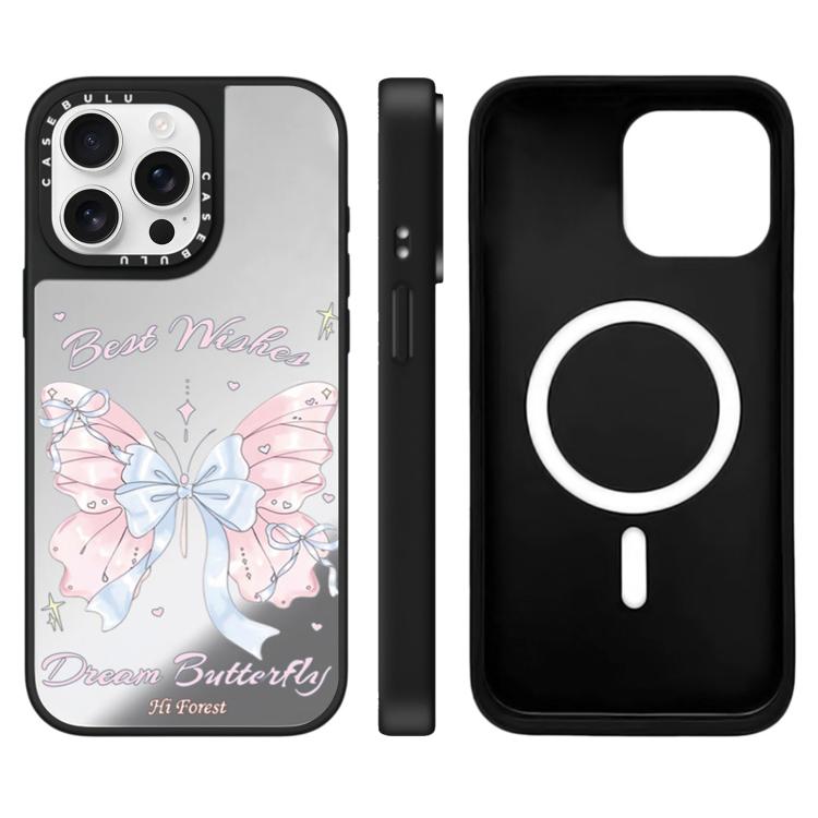 For iPhone 15 Pro Hi Forest Series Pattern Mirror Magnetic Phone Case