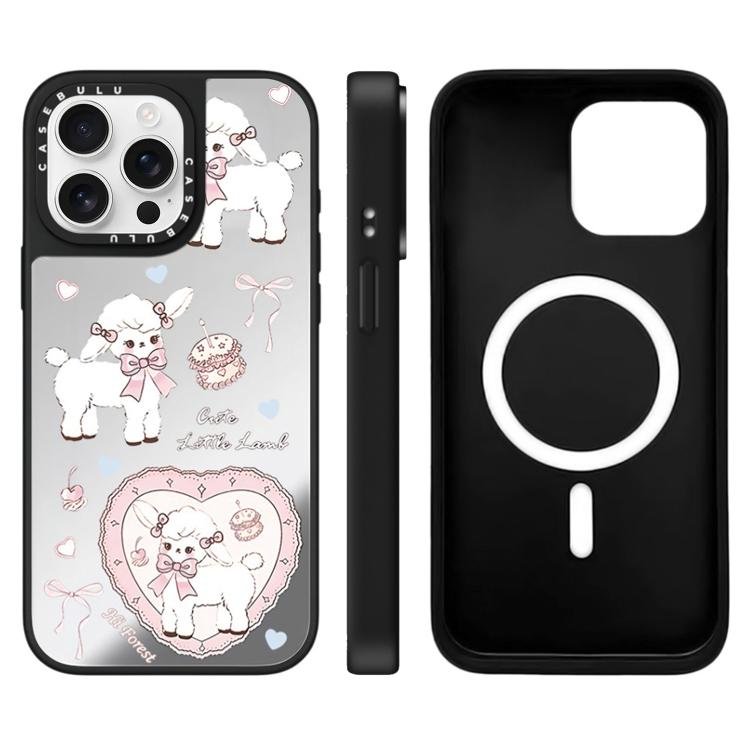 For iPhone 15 Pro Hi Forest Series Pattern Mirror Magnetic Phone Case