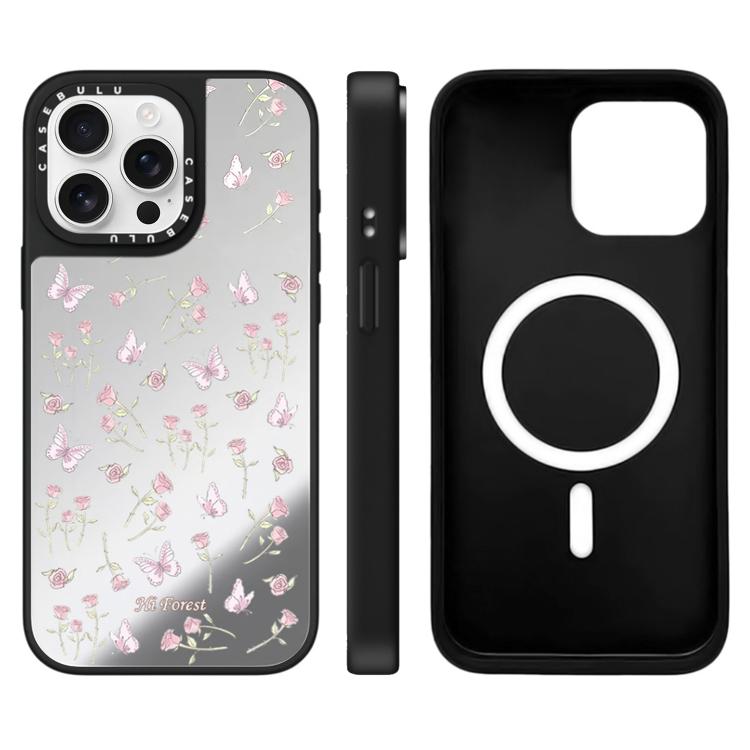 For iPhone 15 Pro Hi Forest Series Pattern Mirror Magnetic Phone Case