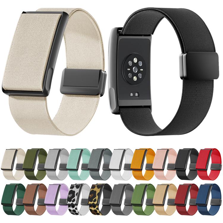 For Amazfit Helio Strap Magnetic Clasp Stretch Nylon Woven Watch Band with Metal Frame