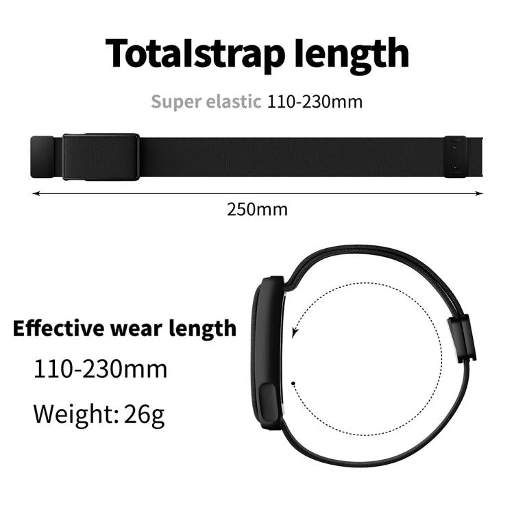 For Amazfit Helio Strap Magnetic Clasp Stretch Nylon Woven Watch Band with Metal Frame