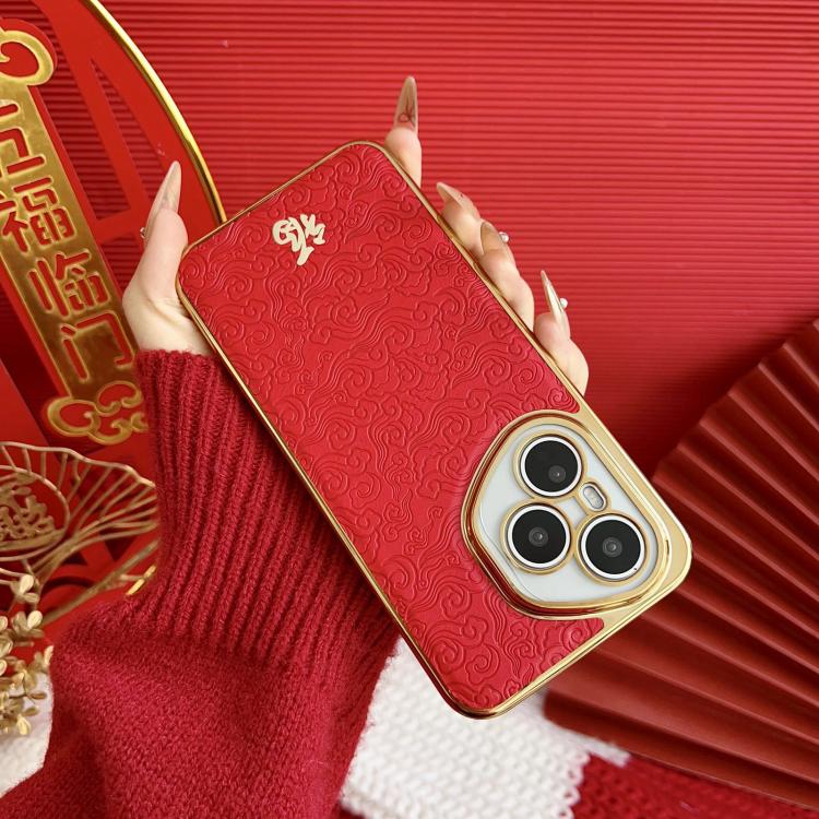 For Honor 400 Global 156.5mm Chinese Ancient Style Fu Electroplated Phone Case with Lens Film
