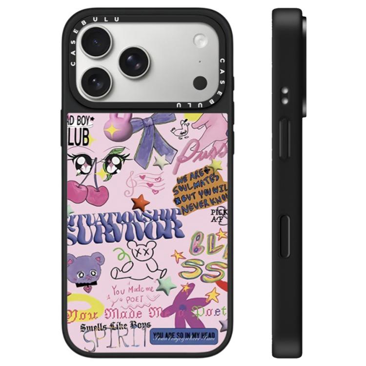 For iPhone 17 Pro Max Leopard Cherry Series Pattern Camera Control Button Mirror Phone Case