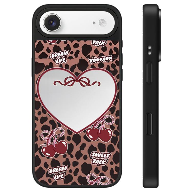 For iPhone Air Leopard Cherry Series Pattern Camera Control Button Mirror Phone Case