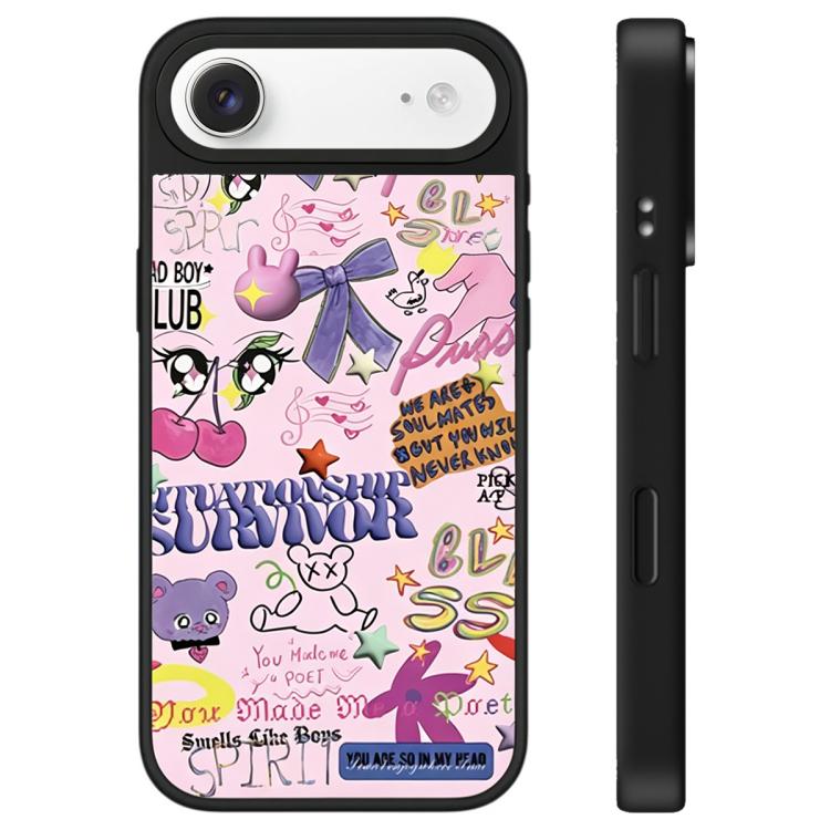 For iPhone Air Leopard Cherry Series Pattern Camera Control Button Mirror Phone Case