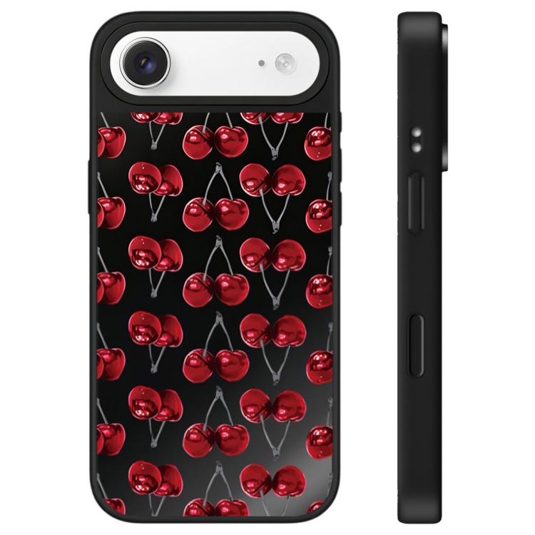For iPhone Air Leopard Cherry Series Pattern Camera Control Button Mirror Phone Case