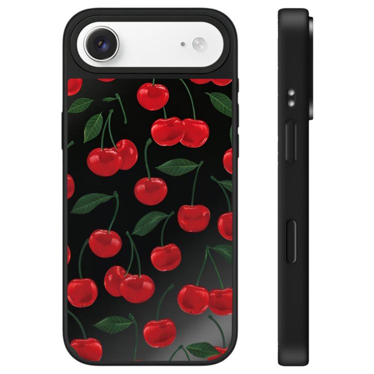 For iPhone Air Leopard Cherry Series Pattern Camera Control Button Mirror Phone Case
