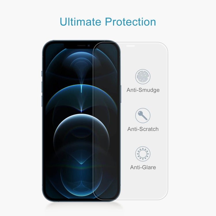 For iPhone 12 Pro Max Frosted Bright Edge Anti-fingerprint Tempered Glass Film