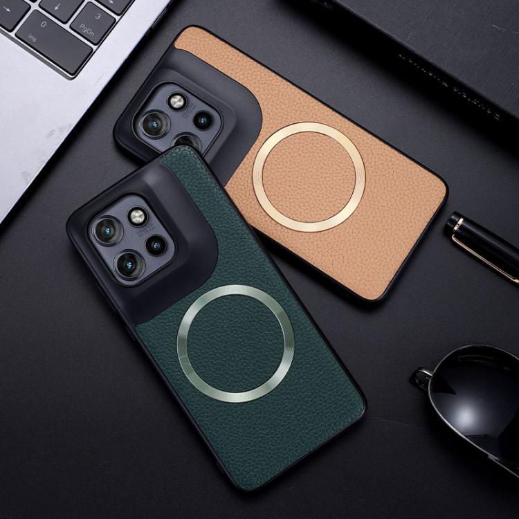 For Motorola Edge 50 Neo CD Magsafe Magnetic Litchi Texture Phone Case