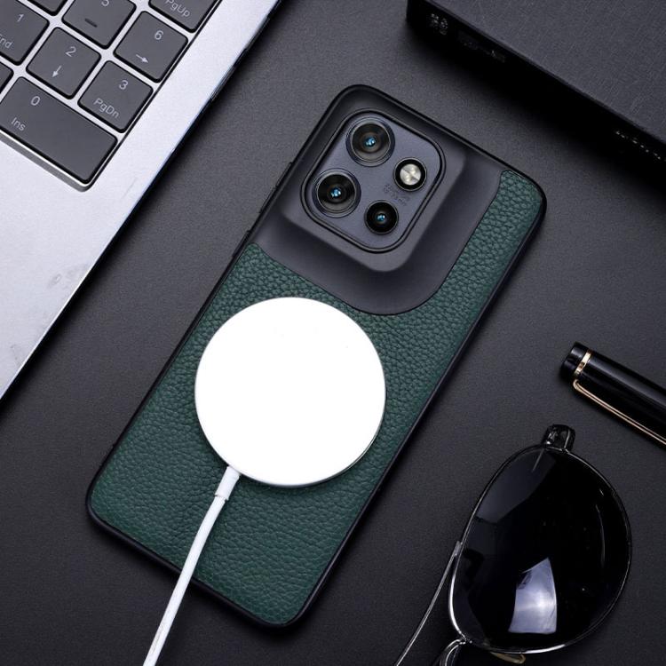 For Motorola Edge 50 Neo CD Magsafe Magnetic Litchi Texture Phone Case