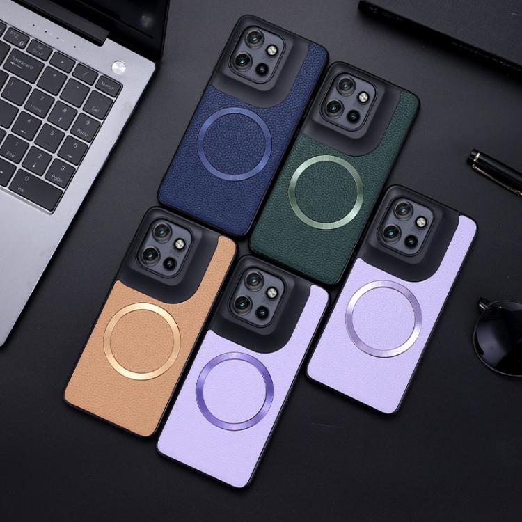 For Motorola Edge 50 Neo CD Magsafe Magnetic Litchi Texture Phone Case