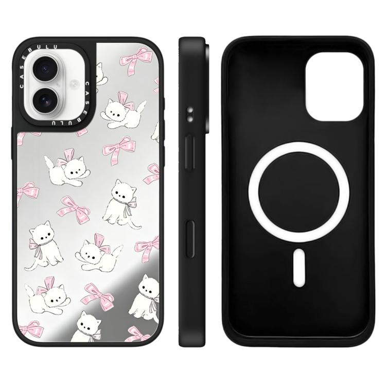 For iPhone 16 Hi Forest Series Pattern Mirror Magnetic Phone Case