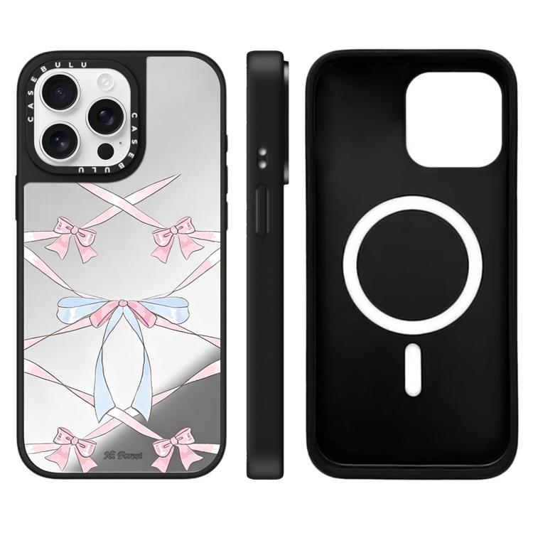 For iPhone 15 Pro Max Hi Forest Series Pattern Mirror Magnetic Phone Case