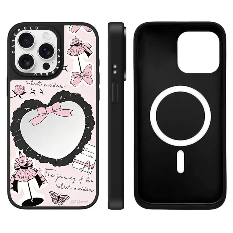 For iPhone 15 Pro Hi Forest Series Pattern Mirror Magnetic Phone Case