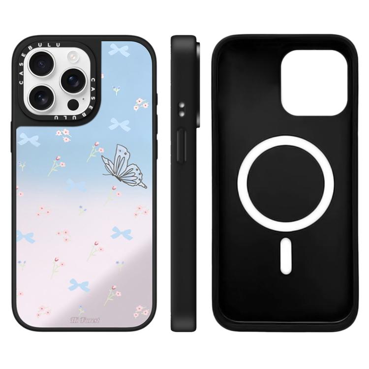 For iPhone 15 Pro Hi Forest Series Pattern Mirror Magnetic Phone Case