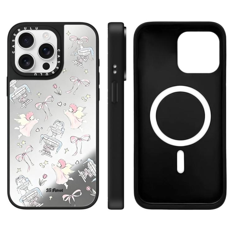 For iPhone 15 Pro Hi Forest Series Pattern Mirror Magnetic Phone Case