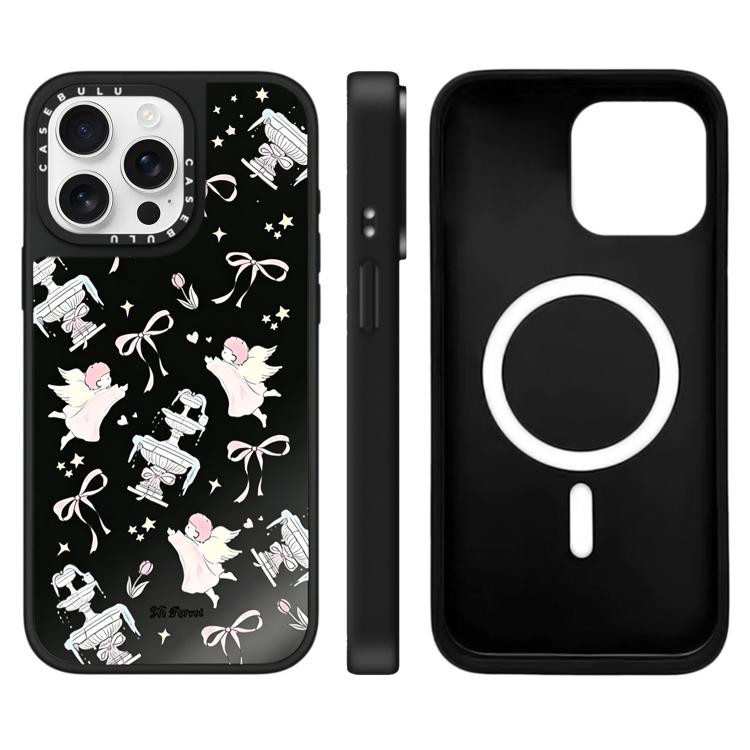 For iPhone 15 Pro Hi Forest Series Pattern Mirror Magnetic Phone Case