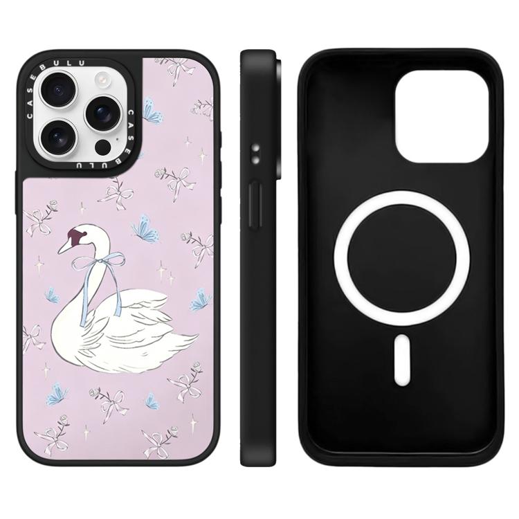 For iPhone 15 Pro Hi Forest Series Pattern Mirror Magnetic Phone Case