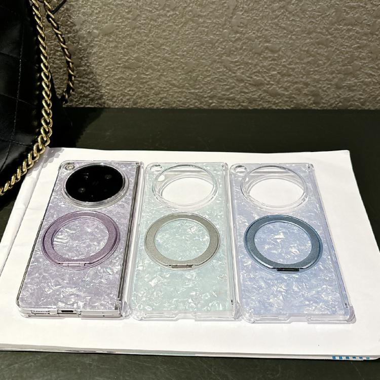 For OPPO Find N6 5G Gilded Shell Pattern Axial Magnetic Phone Case with 360 Holder