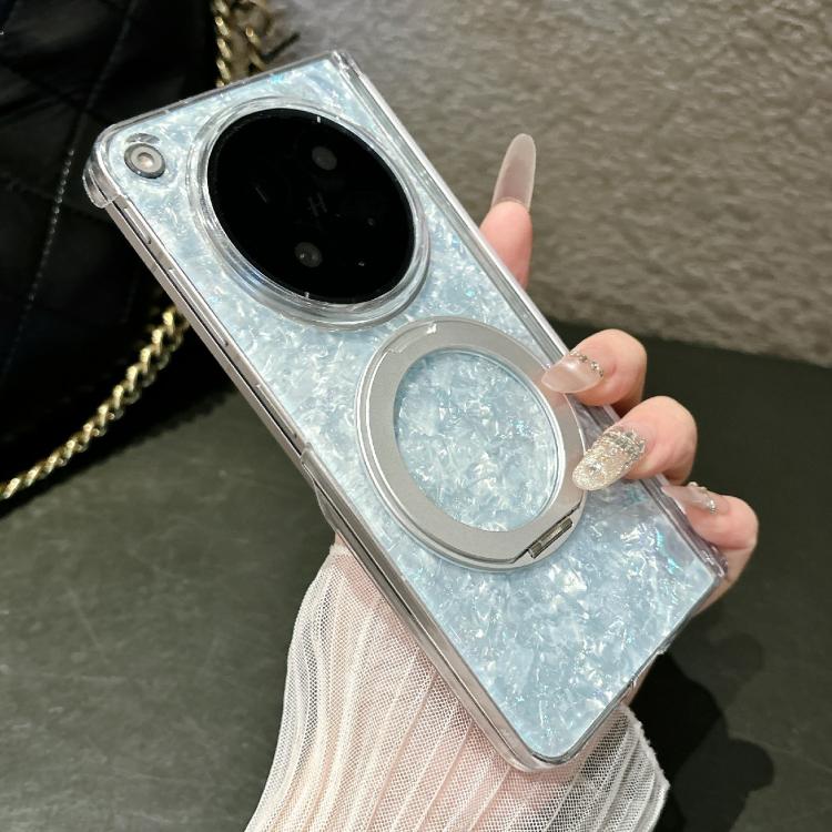 For OPPO Find N6 5G Gilded Shell Pattern Axial Magnetic Phone Case with 360 Holder