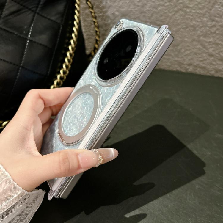 For OPPO Find N6 5G Gilded Shell Pattern Axial Magnetic Phone Case with 360 Holder