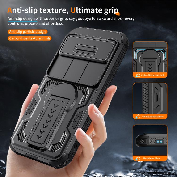 For Google Pixel 10 / 10 Pro / 9 / 9 Pro Slid Camera Shield Invisible Holder PC Hybrid TPU Phone Case