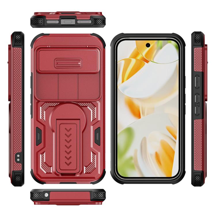 For Google Pixel 10 / 10 Pro / 9 / 9 Pro Slid Camera Shield Invisible Holder PC Hybrid TPU Phone Case