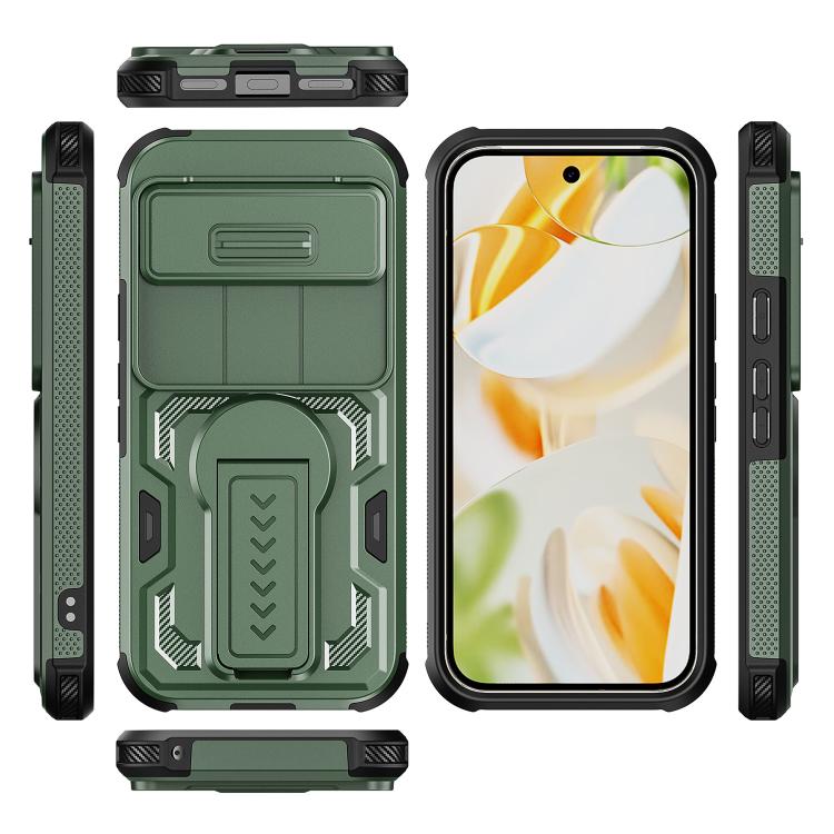 For Google Pixel 10 / 10 Pro / 9 / 9 Pro Slid Camera Shield Invisible Holder PC Hybrid TPU Phone Case