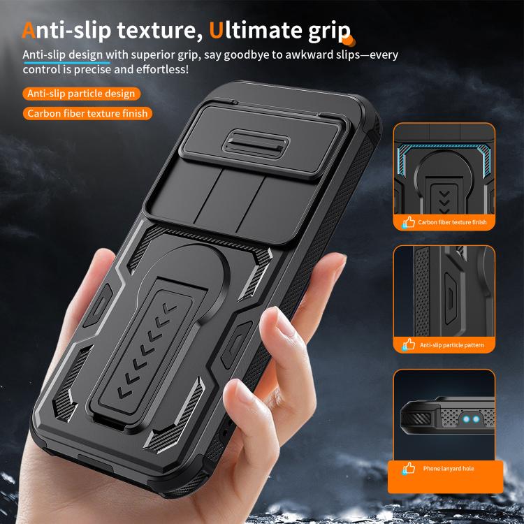 For Google Pixel 10 Pro XL Slid Camera Shield Invisible Holder PC Hybrid TPU Phone Case