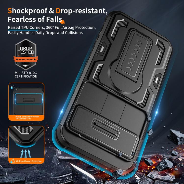 For Google Pixel 10 Pro XL Slid Camera Shield Invisible Holder PC Hybrid TPU Phone Case