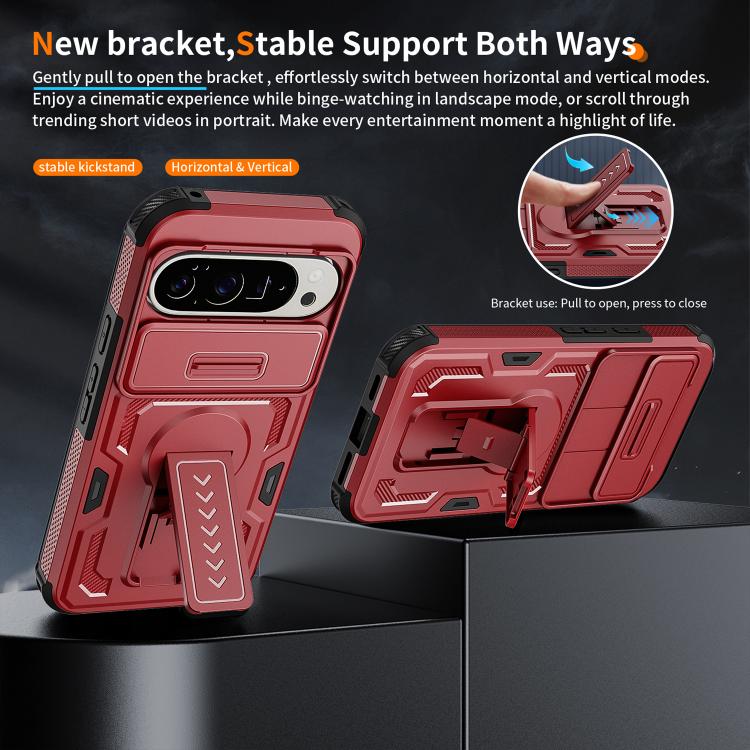 For Google Pixel 10 Pro XL Slid Camera Shield Invisible Holder PC Hybrid TPU Phone Case