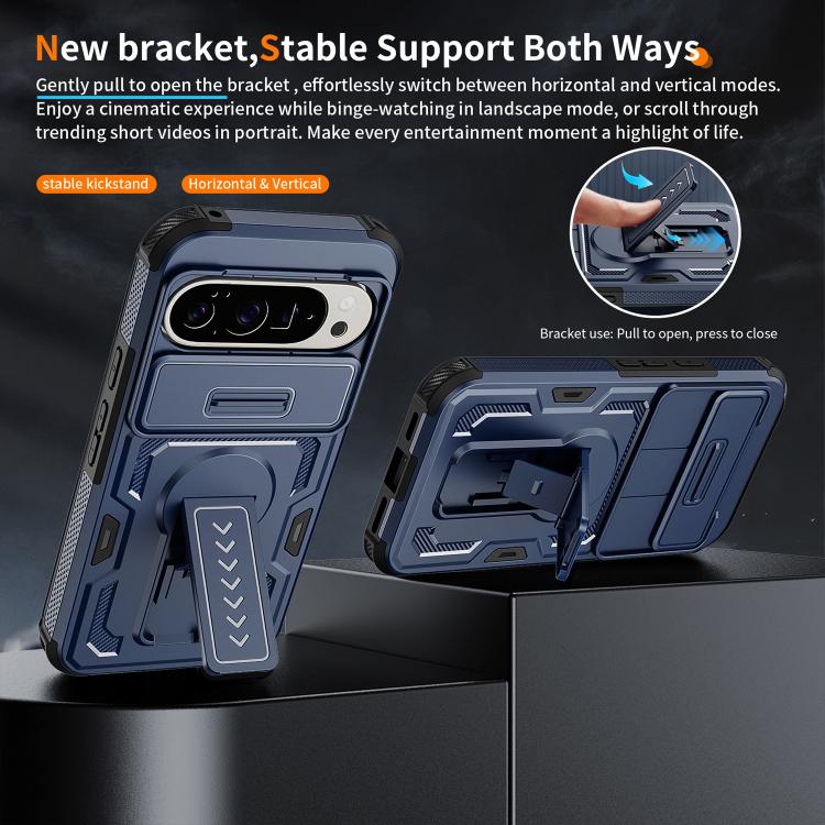 For Google Pixel 10 Pro XL Slid Camera Shield Invisible Holder PC Hybrid TPU Phone Case