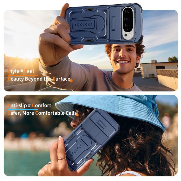 For Google Pixel 10 Pro XL Slid Camera Shield Invisible Holder PC Hybrid TPU Phone Case