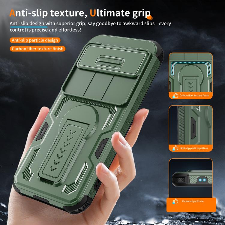 For Google Pixel 10 Pro XL Slid Camera Shield Invisible Holder PC Hybrid TPU Phone Case
