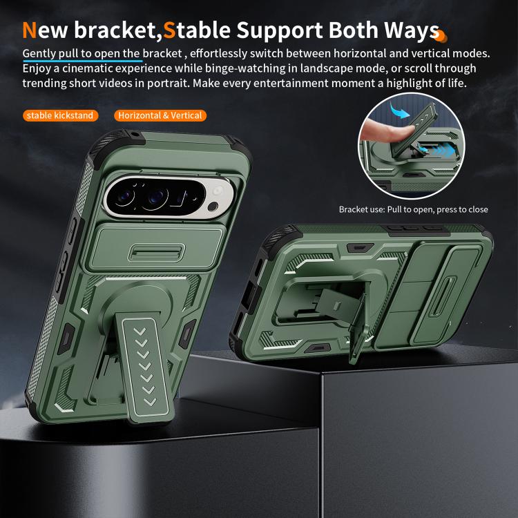 For Google Pixel 10 Pro XL Slid Camera Shield Invisible Holder PC Hybrid TPU Phone Case