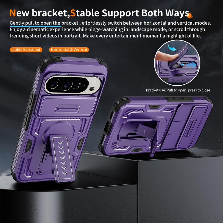 For Google Pixel 10 Pro XL Slid Camera Shield Invisible Holder PC Hybrid TPU Phone Case